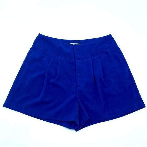 Jennifer Lopez Cobalt Blue Pleated Shorts Sz 2 - Picture 1 of 14